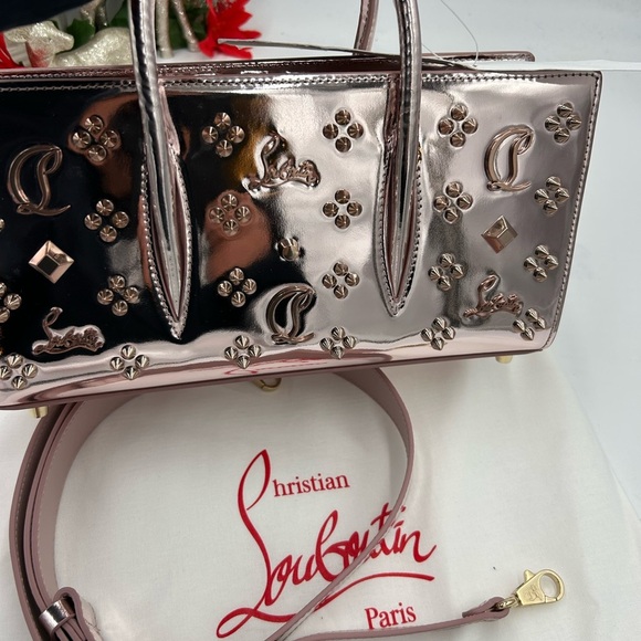 Christian Louboutin Paloma loubinthesky stud, metallic leather, baguette bag, - Picture 5 of 15